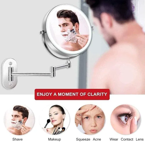 Miniatura 3 de Wall Mounted Makeup Mirror LED Touch Sn Adjustable Light Double Sided 1X/10X Magnifying Vanity Mirror