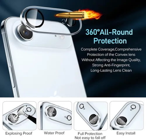 Miniatura 3 de ivoler Paquete de 4 protectores de lente de cámara para iPhone Air de 6.5 pulgadas, protector de pantalla de vidrio templado [compatible con fundas]