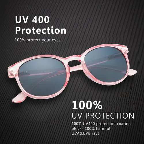 Miniatura 3 de YEIN 3 Pack Sunglasses for Men and Women, UV Protection Outdoor Glasses Vintage Square Full Frame Muse_clear Rosa+azul claro+gris claro
