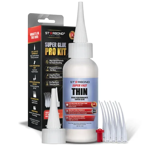Miniatura 9 de Starbond Super Fast Thin Premium Instant CA (adhesivo de cianoacrilato) Super Glue Plus Extra Cap y micropuntas