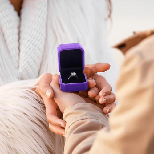Miniatura 31 de Laumoi Caja de terciopelo para anillos de 36 piezas para ceremonia de boda, cajas de joyería de compromiso, estuche de exhibición para anillos