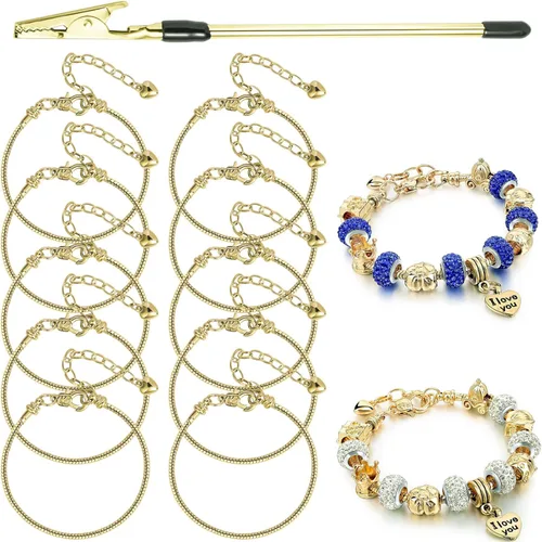 Miniatura 11 de ZYEHXED 20 Pulseras con Dije de Serpiente, Pulseras Bangle con Dijes Expandibles de 0.16 pulgadas, Pulseras de Serpiente de Amistad Plateadas 20