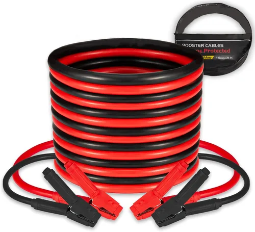 Miniatura 11 de FIERYRED Cables de puente de conexión rápida de calibre 0 de 30 pies, cables de refuerzo resistentes de 1200 A con bolsa de viaje, cable de arranque