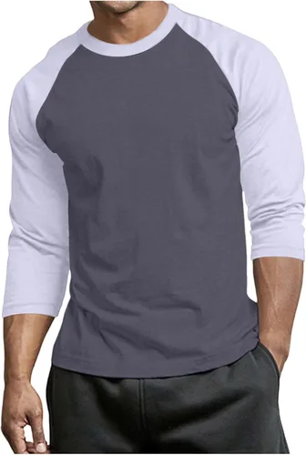 Miniatura 14 de Men's Raglan Long Sleeve Tee Shirts Color Block Crew Neck T Shirt Lightweight Soft Casual Basic Tshirts Running Tops