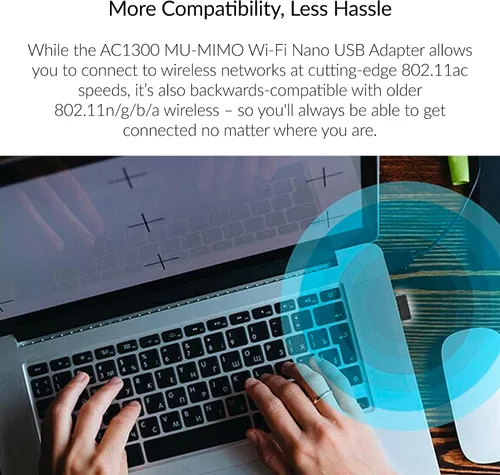 Miniatura 5 de D-Link Adaptador USB WiFi de doble banda AC1300 inalámbrico para Internet para PC de escritorio, portátil, juegos, MU-MIMO, compatible con Windows