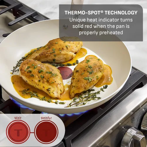 Miniatura 4 de T-Fal Signature - Juego de sartenes antiadherentes de 8 y 10 pulgadas, apto para lavavajillas, apto para horno hasta 350 °F, juego de ollas