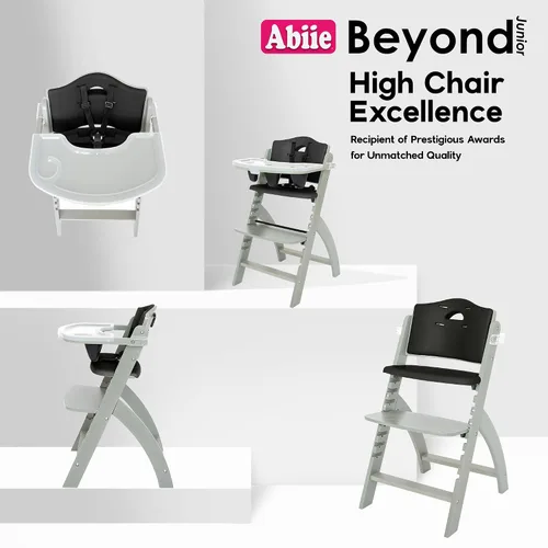 Miniatura 7 de Abiie Beyond Junior - Silla alta de madera con bandeja - Silla alta ajustable y convertible para bebés y niños pequeños - 6 meses a 250 libras