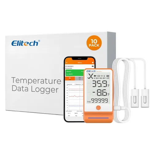 Miniatura 21 de Elitech ISO 17025 Certificado GSP-6 Bluetooth Data Logger Temperatura Humedad 100000 Readings, Shadow Data, Max Min Record, Auto PDF/CSV