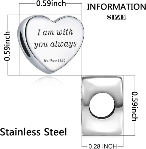 Miniatura 2 de MUERDOU Pulsera con dije de corazón en forma de versículo bíblico cristiano oración fe joyería religiosa regalos para mujeres