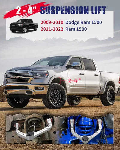 Miniatura 2 de KSP Ram 1500 - Brazos de control superiores forjados de 2-4 pulgadas, brazo de control superior forjado de aluminio ajustable UCA para Dodge Ram
