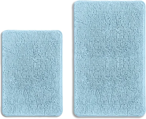 Miniatura 399 de Alfombra de baño pequeña de 12 x 18 pulgadas, lavable y absorbente, antideslizante, alfombra de baño de felpilla gruesa y suave para baño, ducha