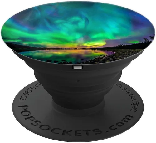 Miniatura 4 de Northern Lights Aurora Borealis - Soporte para teléfonos y tabletas, Negro