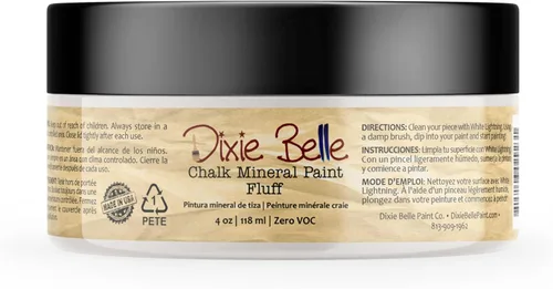 Miniatura 386 de Dixie Belle Paint Company - Pintura con acabado de tiza para muebles, color negro (Caviar), 1 galón, 128 fl oz, pintura mineral color rosa intenso