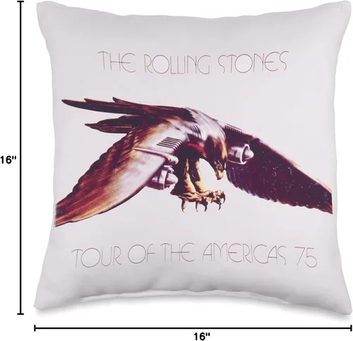 Miniatura 4 de The Rolling Stones - Almohada oficial de gira de las Américas 75, 16.0 x 16.0 in, multicolor