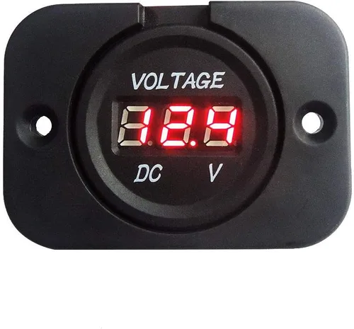 Miniatura 7 de ZYTC Voltímetro de pantalla LED digital universal Medidor de voltaje impermeable para DC 12V-24V Coche Motocicleta Auto Camión (azul)