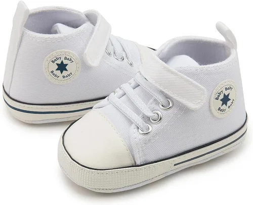 Miniatura 46 de KIDSUN zapatos deportivos altos hasta el tobillo para bebés, niños y niñas con suela antideslizante, suaves, para recién nacidos, zapatos