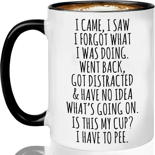Miniatura 8 de Taza de café divertida "Vine, vi y olvidé qué estaba haciendo" de 11 onzas – Regalos de cumpleaños para personas mayores, ciudadanos senior, abuelas