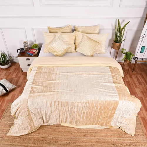 Miniatura 7 de Funda de edredón de terciopelo sólido ultra-luxe, ropa de cama boho UO, funda de colcha Donna, juego de edredón de 3 piezas, juego de cama de Azul