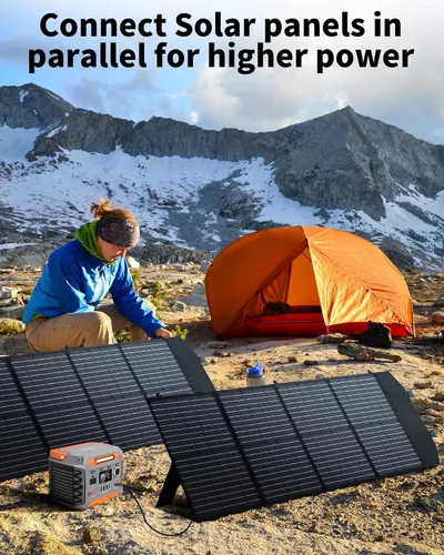 Miniatura 8 de KEPEAK Panel solar portátil de 100 W, panel solar plegable con QC3.0 y PD, cargador solar impermeable de alta eficiencia para casas rodantes, Panel