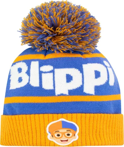 Miniatura 2 de Blippi Conjunto de gorro y guantes de invierno para niños, color azul, talla única, Azul
