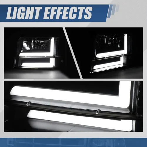 Miniatura 8 de Auto Dynasty Juego de Faros LED DRL 3D y Lámpara de Parachoques Compatible con Ford F-150 F-250 F-350 Bronco 1992-1996, Lado del Conductor