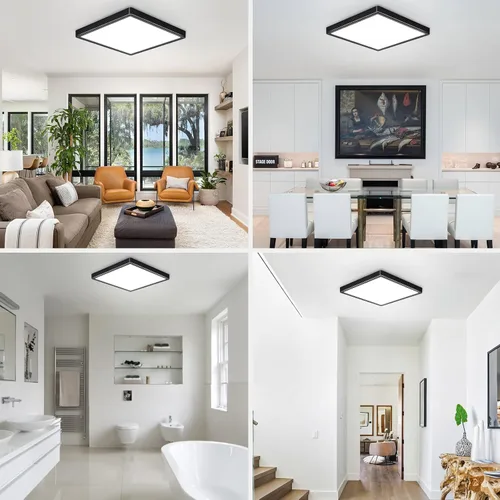 Miniatura 8 de Lámpara de techo LED empotrada de 12 pulgadas, 24 W, 3000 K/4000 K/6000 K, luz de techo LED ajustable, 2800 lm para dormitorio, cocina, pasillo