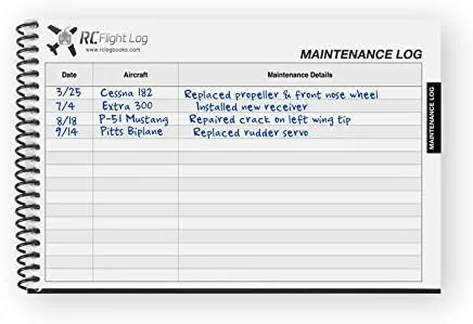 Miniatura 7 de Libro de registro de vuelo RC – Edición Deluxe – Libro de registro de aviones RC todo en uno con registro de vuelo, registro de mantenimiento