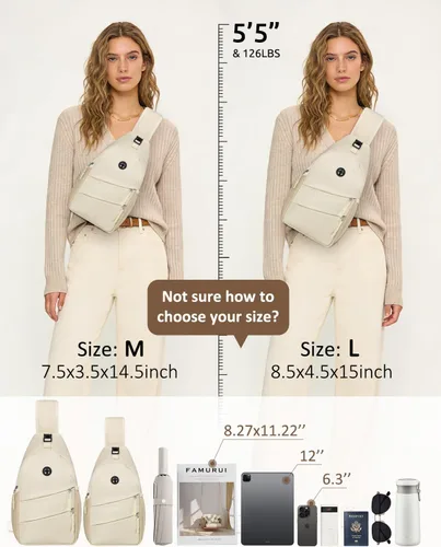 Miniatura 7 de Pritent Bolsos cruzados para mujeres y hombres, mochila de moda, bolsa casual para el pecho con correa de hombro convertible