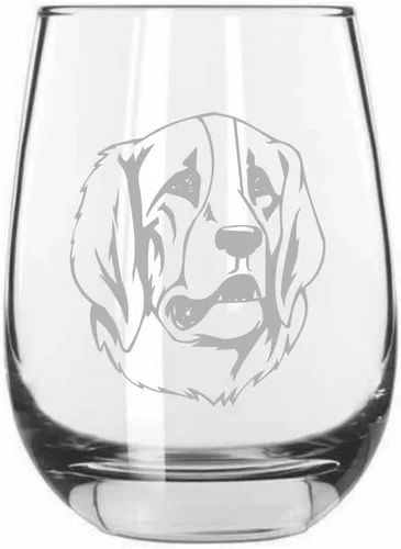 Miniatura 289 de Sakhalin Husky Dog - Copa de vino grabada personalizada de 15.25 onzas sin tallo