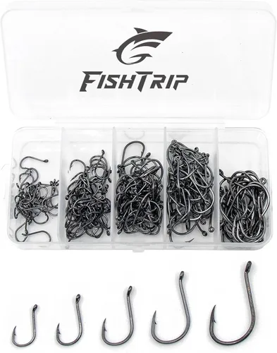 Miniatura 10 de Paquete de 50/100/120/210 anzuelos de pesca de pulpo, ganchos circulares de pico compensado para anzuelos de agua salada y agua dulce, anzuelo vivo