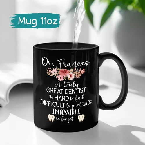 Miniatura 4 de Taza con texto en inglés "A Truly Dentist Is Hard To Encontrar", regalos de agradecimiento para dentista, taza de café personalizada para dentista