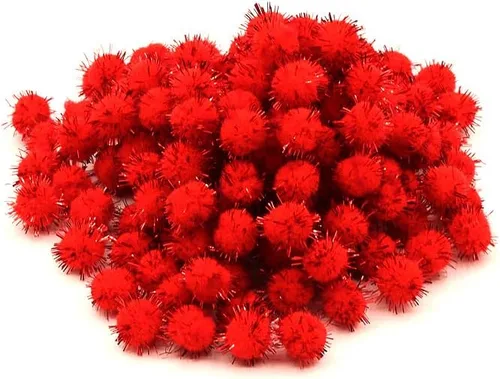 Miniatura 9 de 100 piezas Pompones de Oropel con Purpurina Bolas Brillantes para Manualidades DIY/Decoración de Fiestas/Gato (0.39 pulgadas, 200 piezas)