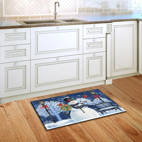 Miniatura 3 de Alfombra de puerta de Navidad con muñeco de nieve y temática festiva de Briarwood Lane Muñeco de nieve anim