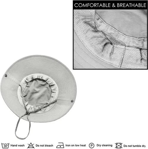 Miniatura 14 de Paquete de 2 sombreros Boonie para hombres y mujeres con protección UV UPF 50+ para pesca, senderismo y jardinería