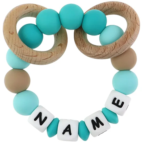Sonajero Mordedor Personalizado para Bebé con Nombre, Sonajeros de Agarre Personalizados para Actividad de Sacudir y Agarrar, Juguetes Educativos
