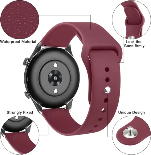 Miniatura 2 de Amzpas Correa de silicona para Amazfit GTR, 0.866 in, paquete de 4 pulseras de repuesto suaves de liberación rápida, correa deportiva para hombres