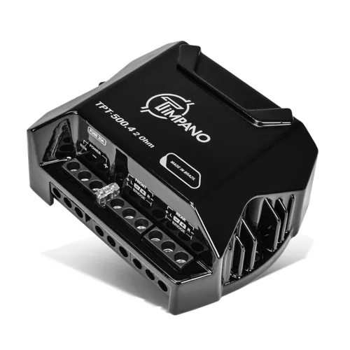 Timpano Amplificador para Auto de 4 Canales de Audio 4 x 125 Vatios 2 Ohmios, TPT-500.4 Pequeño Amplificador de 4 Canales de 12 Voltajes de Rango