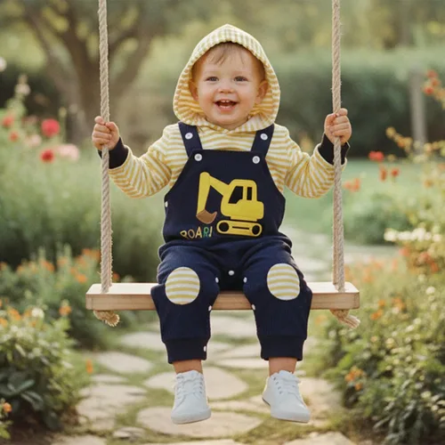 Miniatura 236 de Conjunto de ropa de otoño e invierno para bebé y niño, sudadera larga con capucha y pantalones para niños pequeños, 6, 12, 18, 24 meses, 2T