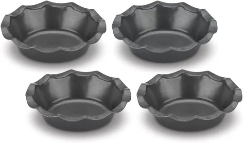 Cuisinart Juego de 4 sartenes estriadas para tartaletas, mini, gris acero Aleación de acero