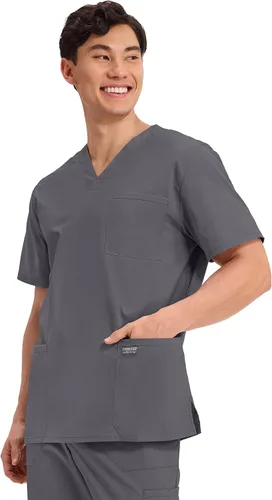 Miniatura 29 de Cherokee WW Professionals WW695 - Camisa de uniforme sanitario para hombre, con cuello en V