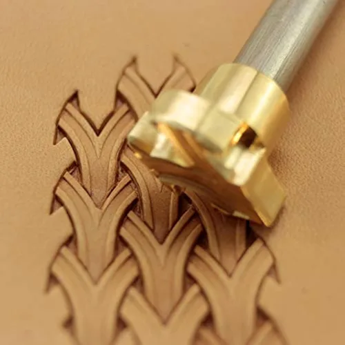 DandS ltd Herramienta de sello de cuero con textura de cesta, herramienta profesional de metal para trabajo en cuero, relieve, tallado y proyectos