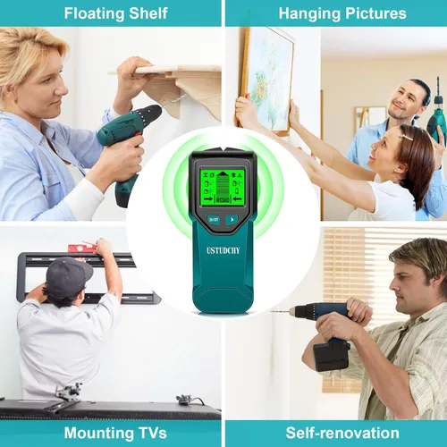 Miniatura 7 de Detector de pernos - Escáner de pared electrónico 5 en 1, detector de pernos con pantalla LCD digital y chip inteligente, detector de pernos