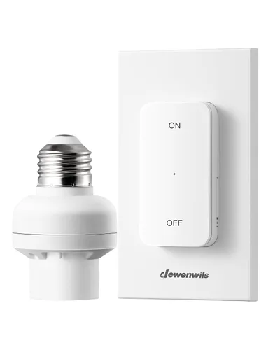 Miniatura 11 de DEWENWILS Toma de luz con control remoto, base E26/E27, programable y ampliable, no necesita cableado, enchufes de luz inalámbricos para dormitorio