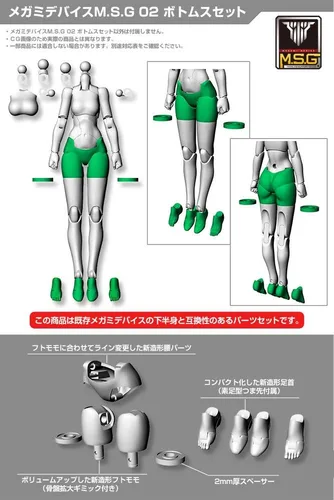 Miniatura 5 de Kotobukiya Megami Device: M.S.G. 02 Bottoms Set (versión negra) Kit de modelo de plástico