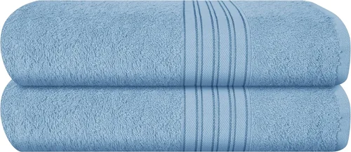 Miniatura 11 de BOUTIQUO Juego de 2 toallas de baño 100% algodón de 28 x 55 pulgadas, toallas de baño grandes ecológicas, compactas, de secado rápido, ligeras, Rosa