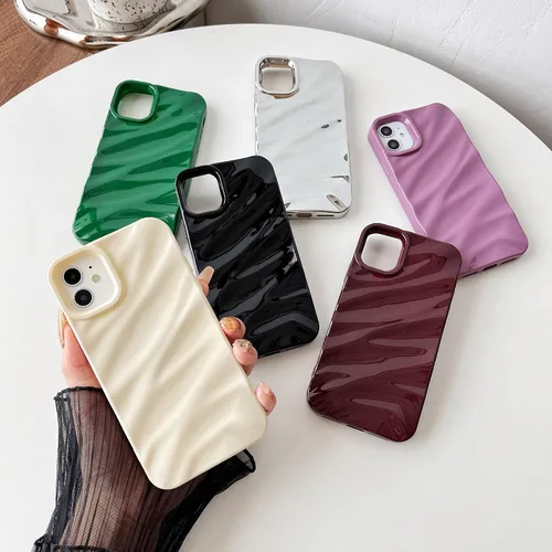 Miniatura 2 de Caseative Funda para iPhone 11, funda suave con forma de onda rizada con patrón de ondulación de agua (negro) Water Ripple Pattern Curly Wave