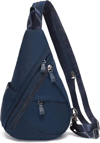KL928 Bolso bandolera de lona Mochila pequeña cruzada de hombro, mochila casual para hombres y mujeres