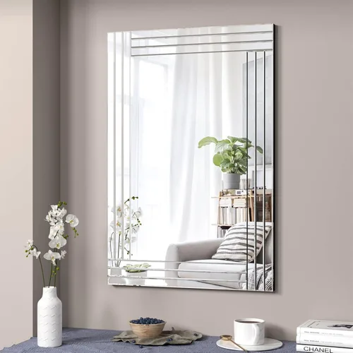 Miniatura 7 de Espejo Decorativo de Cristal - Rectángulo de 16 x 20 pulgadas, Precioso Espejo Plateado, Espejo de Diamante Triturado para Decoración de Pared