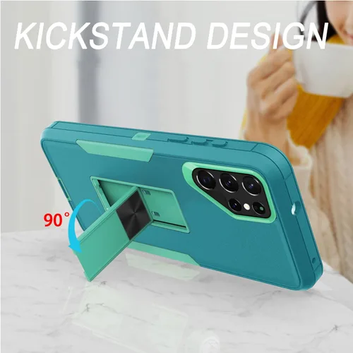 Miniatura 2 de Funda compatible con Samsung Galaxy S22 Ultra 5G, soporte magnético integrado, resistente híbrido de doble capa, a prueba de golpes, funda