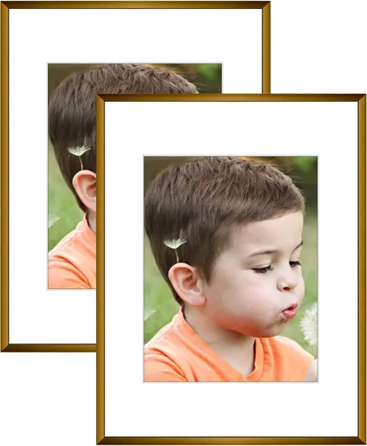 Miniatura 29 de Frametory, Portarretratos de aluminio negro de 5 x 7 pulgadas, juego de 2, ideal para mostrar fotos de 4 x 6 con paspartú o de 5 x 7 pulgadas sin